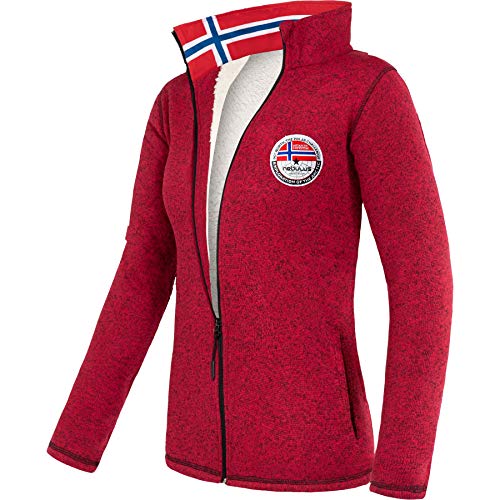 Nebulus Damen Fleecejacke FALLOU, warme Fleece Jacke, mit langem Full-Zip Reißverschluss, rot - XL/42 von Nebulus
