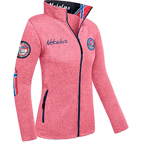Nebulus Damen Fleecejacke FLENN, warme Fleece Jacke, mit langem Full-Zip Reißverschluss, Coral pink - XXL/44 von Nebulus