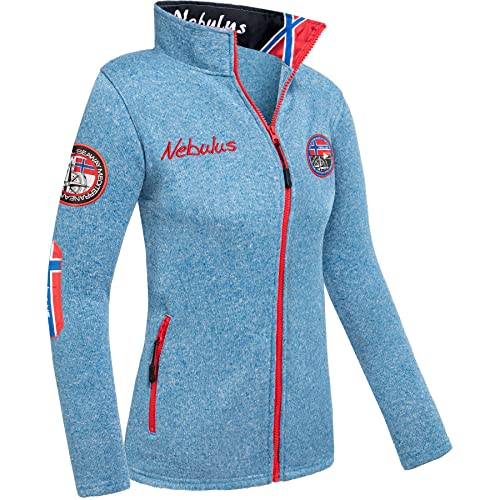 Nebulus Damen Fleecejacke FLENN, warme Fleece Jacke, mit langem Full-Zip Reißverschluss, Malibu - XL/42 von Nebulus