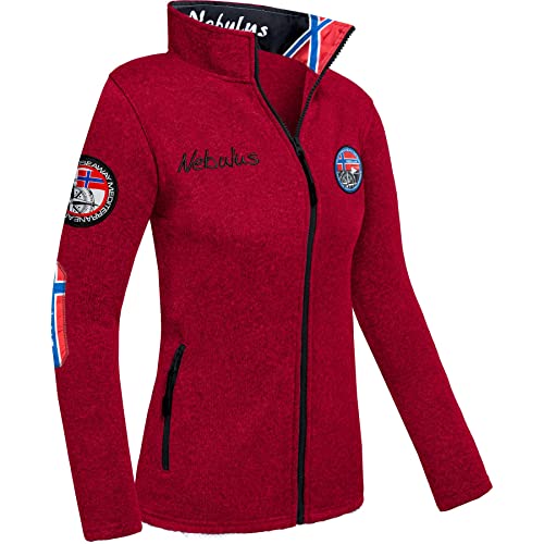 Nebulus Damen Fleecejacke FLENN, warme Fleece Jacke, mit langem Full-Zip Reißverschluss, rot - XL/42 von Nebulus