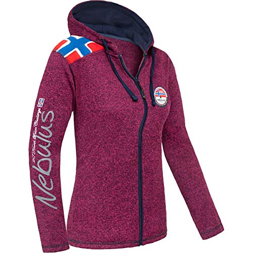 Nebulus Damen Fleecejacke NORSKA, warme Fleece Jacke, mit langem Full-Zip Reißverschluss, fuchsia S/36 von Nebulus