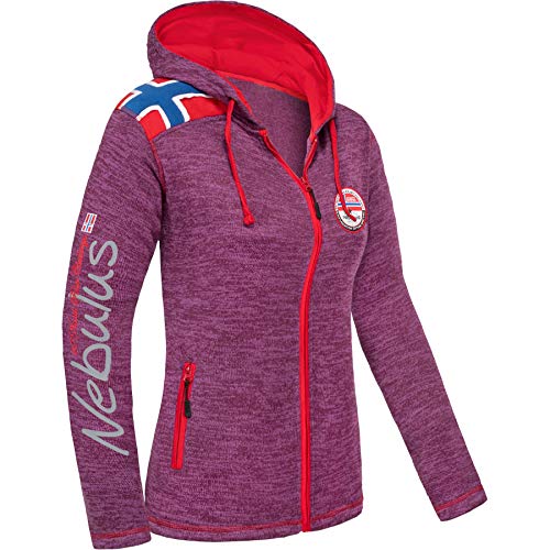 Nebulus Damen Fleecejacke NORSKA, warme Fleece Jacke, mit langem Full-Zip Reißverschluss, purple L/40 von Nebulus