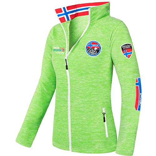 Nebulus Damen Fleecejacke OFFBACK, warme Fleece Jacke, mit langem Full-Zip Reißverschluss, grün - XL/42 von Nebulus