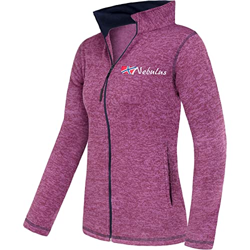 Nebulus Damen Fleecejacke Tanna, warme Fleece Jacke, mit langem Full-Zip Reißverschluss, Purple-Navy - XL/42 von Nebulus