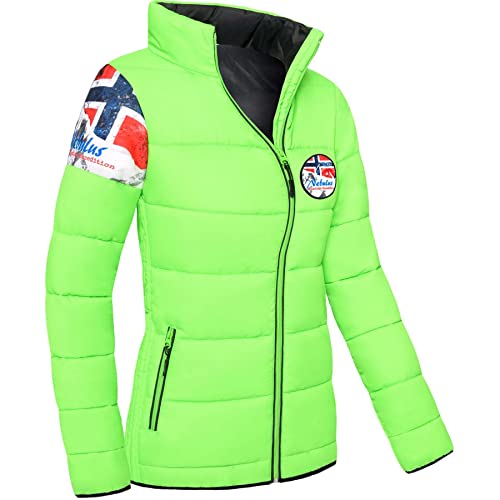 Nebulus Damen Jacke BRAXTON, warme Outdoorjacke, praktische & vielseitige Übergangs- & Winterjacke, lime green - L/40 von Nebulus