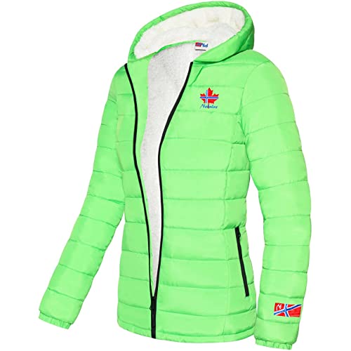 Nebulus Damen Jacke GLOWFUR, warme Outdoorjacke, praktische & vielseitige Übergangs- & Winterjacke, lime - M/38 von Nebulus