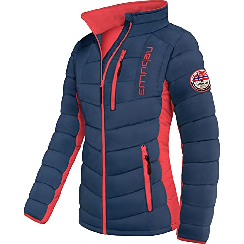 Nebulus Damen Jacke GRAFFITY, warme Outdoorjacke, praktische & vielseitige Übergangs- & Winterjacke, navy-rot - L/40 von Nebulus