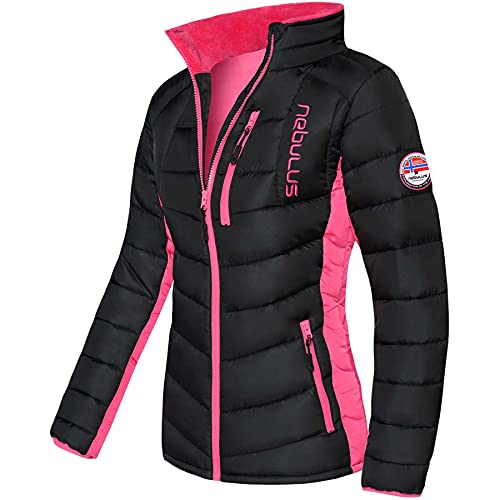 Nebulus Damen Jacke GRAFFITY, warme Outdoorjacke, praktische & vielseitige Übergangs- & Winterjacke, schwarz-pink - XL/42 von Nebulus