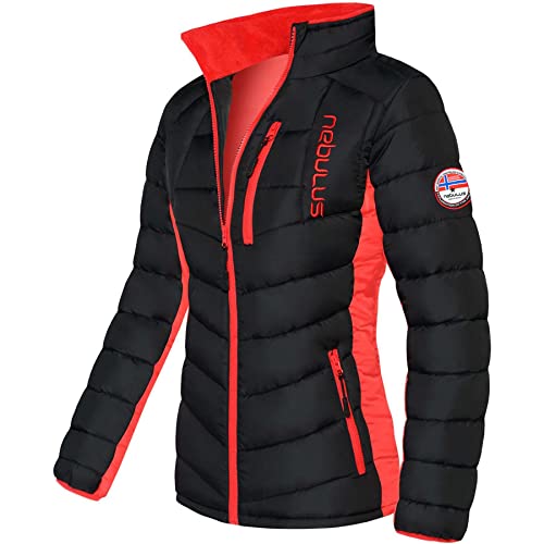 Nebulus Damen Jacke GRAFFITY, warme Outdoorjacke, praktische & vielseitige Übergangs- & Winterjacke, schwarz-rot - XXL/44 von Nebulus