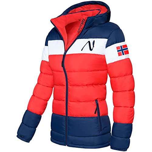 Nebulus Damen Jacke MIXUP, warme Outdoorjacke, praktische & vielseitige Übergangs- & Winterjacke, rot-blau - L/40 von Nebulus