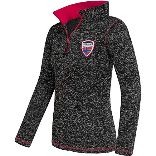 Nebulus Damen Pullover Kyle, Warmer Fleecepullover, Pulli aus Fleece mit Half Zip Reißverschluss, schwarz-pink - M/38 Nebulus Damen Pullover Kyle, Warmer Fleecepullover, Pulli aus Fleece mit Half Zip Reißverschluss, schwarz-pink - M/38 von Nebulus