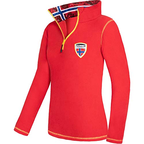 Nebulus Damen Pullover NARDY, Warmer Fleecepullover, Pulli aus Fleece mit Half Zip Reißverschluss, rot - M/38 von Nebulus