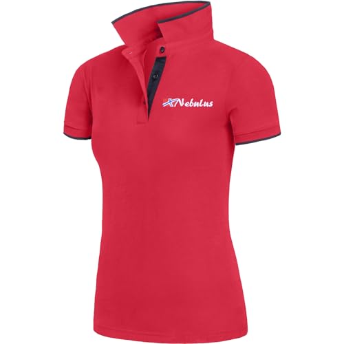 Nebulus Damen Poloshirt LASTONE, Shirt, Sweatshirt, Polo, rot-schwarz - L/40 von Nebulus