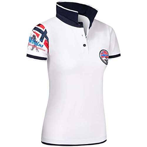 Nebulus Damen Poloshirt Paras, Shirt, Sweatshirt, Polo, weiß-Navy - L/40 von Nebulus