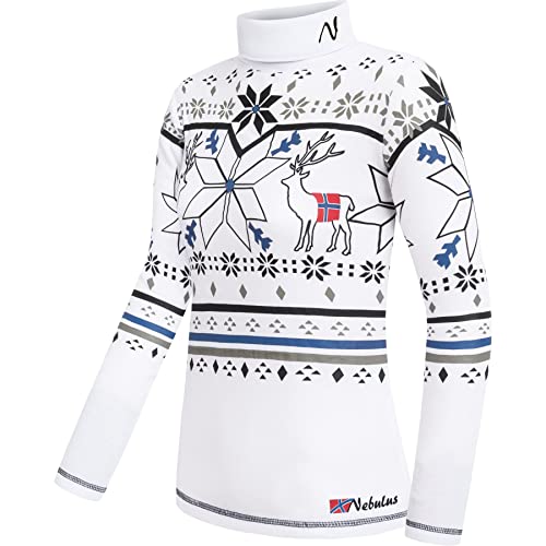 Nebulus Damen Rolli Coaster, Rollkragen, Langarm, weiß - M/38 von Nebulus