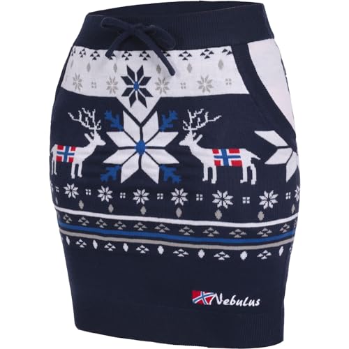 Nebulus Damen Rock SKIRTY, lässiger Rock, Winterrock, Navy-Offwhite - L/40 von Nebulus