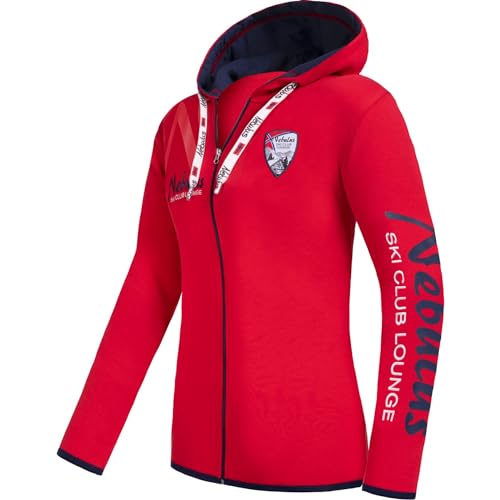 Nebulus Damen Sweatjacke CLUBLOUNGE, Jacke, praktische Kapuzenjacke (L/40, Rot) von Nebulus