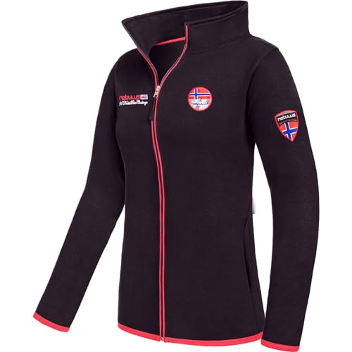 Nebulus Damen Sweatjacke NORY, Übergangsjacke, vielseitig (DE/NL/SE/PL, Alphanumerisch, XL, Regular, Regular, schwarz-rot) von Nebulus