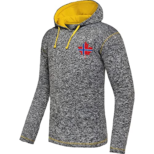 Nebulus Herren Fleecehoody Jake, stylischer Pullover, Kapuze mit Kordelzug, Antra-gelb - M von Nebulus