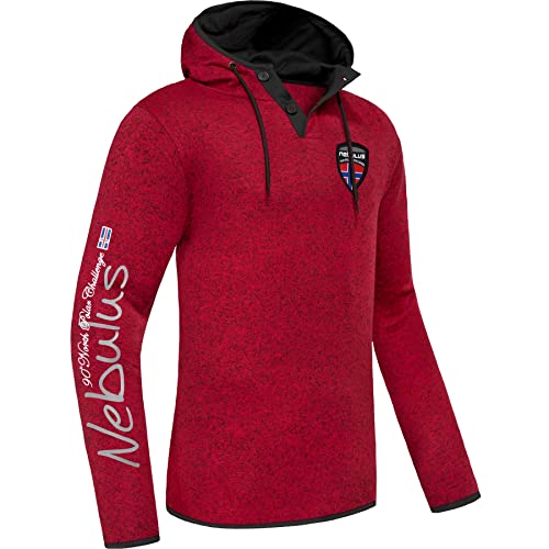 Nebulus Herren Fleecehoody Stitch, Warmer Hoody, Kapuzenpullover, rot - 3XL von Nebulus