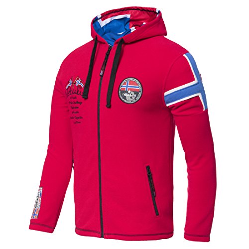 Nebulus Herren Fleecejacke Kinley, warme Fleece Jacke, mit langem Full-Zip Reißverschluss, rot - S von Nebulus