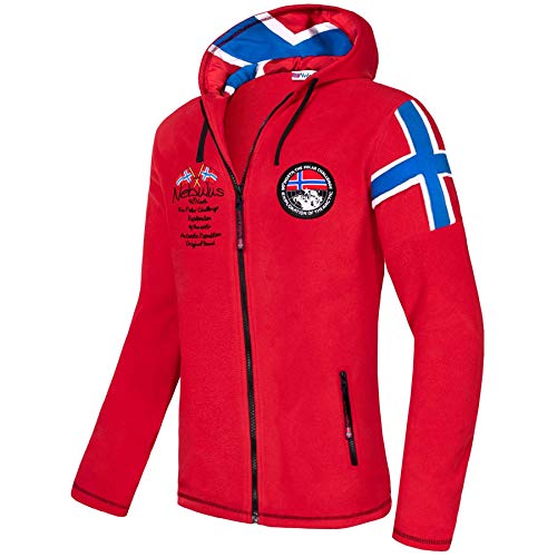 Nebulus Herren Fleecejacke Kinley, warme Fleece Jacke, mit langem Full-Zip Reißverschluss, rot - XXL von Nebulus