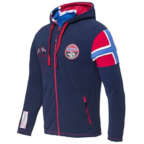 Nebulus Herren Fleecejacke Kinley, warme Fleece Jacke, mit langem Full-Zip Reißverschluss, Navy - L von Nebulus