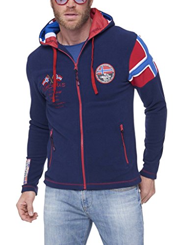 Nebulus Herren Fleecejacke Kinley, warme Fleece Jacke, mit langem Full-Zip Reißverschluss, Navy - S von Nebulus