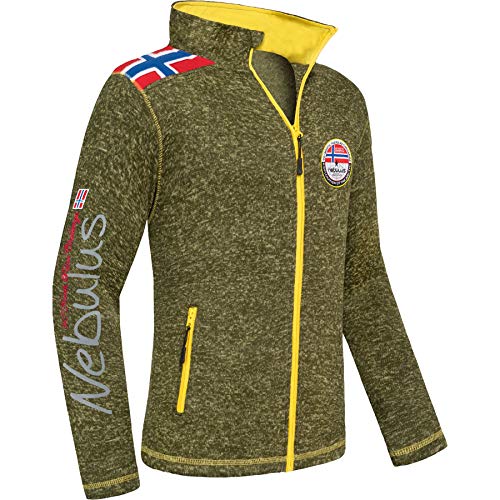 Nebulus Herren Fleecejacke NORKY, warme Fleece Jacke, mit langem Full-Zip Reißverschluss, Gap grün melie - 3XL von Nebulus