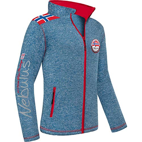 Nebulus Herren Fleecejacke NORKY, warme Fleece Jacke, mit langem Full-Zip Reißverschluss, Blue net melie - 3XL von Nebulus