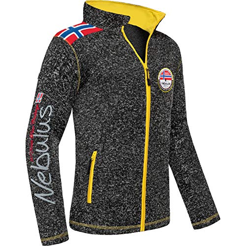 Nebulus Herren Fleecejacke NORKY, warme Fleece Jacke, mit langem Full-Zip Reißverschluss, schwarz melier - S von Nebulus