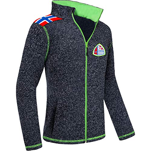 Nebulus Herren Fleecejacke NORSKY, warme Fleece Jacke, mit langem Full-Zip Reißverschluss, Navy meliert - L von Nebulus