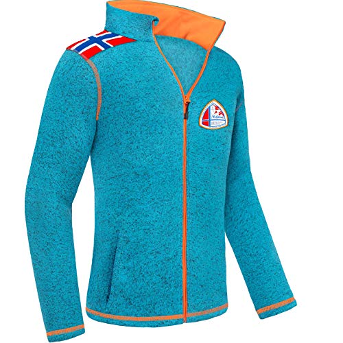 Nebulus Herren Fleecejacke NORSKY, warme Fleece Jacke, mit langem Full-Zip Reißverschluss, türkis meliert - S von Nebulus