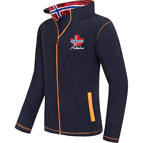 Nebulus Herren Fleecejacke Next, warme Fleece Jacke, mit langem Full-Zip Reißverschluss, Navy - L von Nebulus