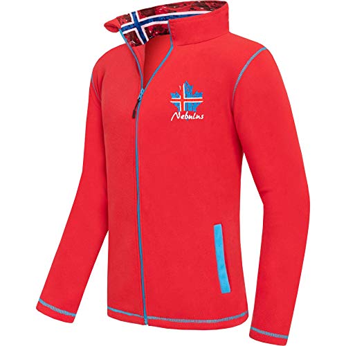 Nebulus Herren Fleecejacke Next, warme Fleece Jacke, mit langem Full-Zip Reißverschluss, rot - L von Nebulus