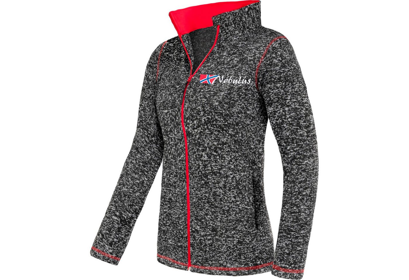 Nebulus Fleecejacke TANNA, P5192 - Damen, schwarz-rot, XXL/44 von Nebulus