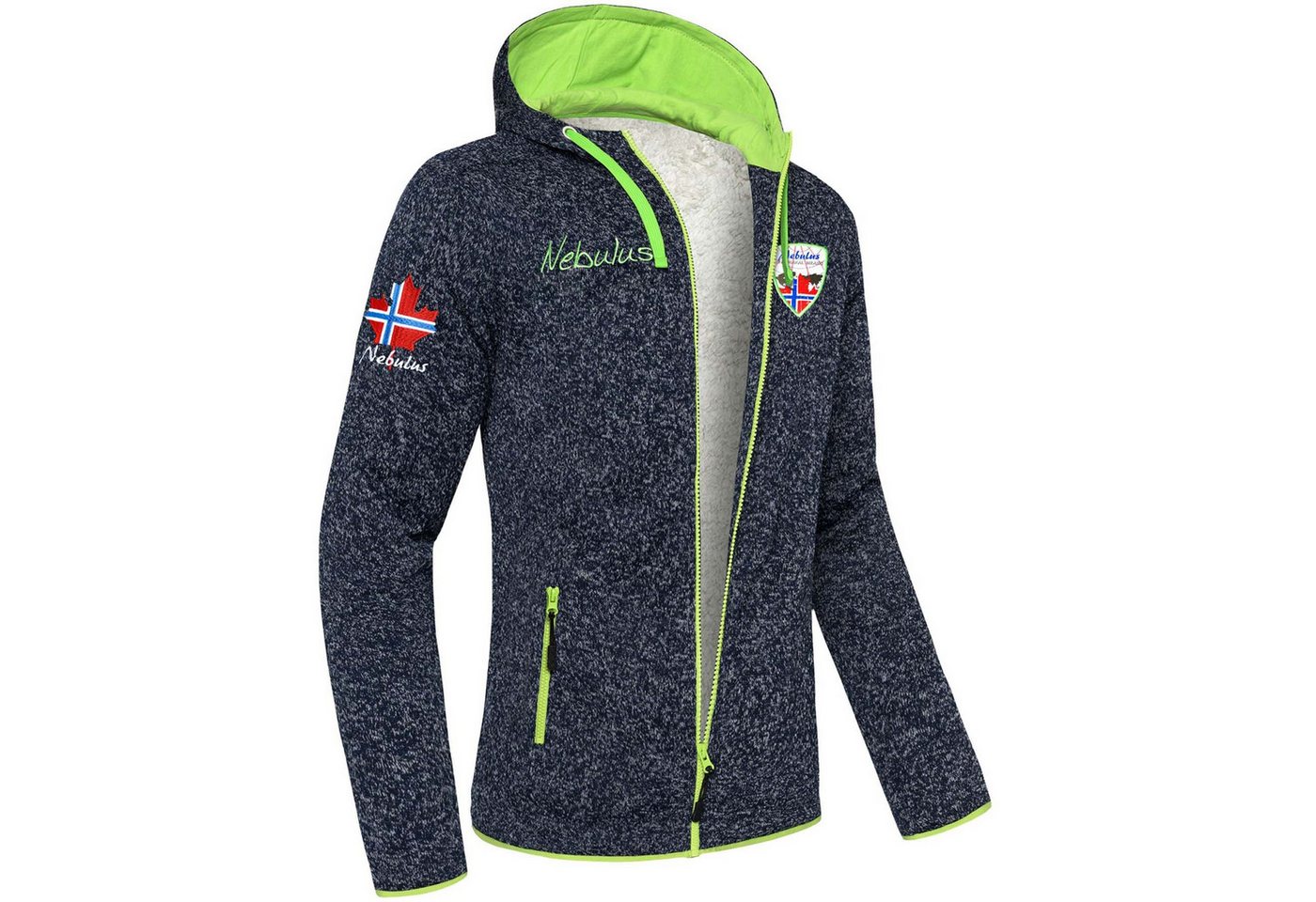Nebulus Fleecejacke VLADIMIR, P4656 - Herren, navi-lime, S von Nebulus