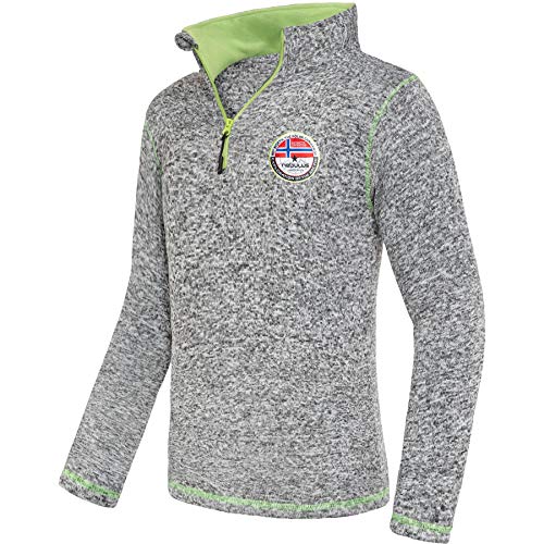 Nebulus Herren Pullover Jimi, Warmer Fleecepullover, Pulli aus Fleece mit Half Zip Reißverschluss, Antra-Lime - L von Nebulus