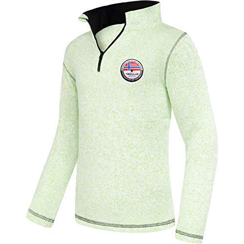 Nebulus Herren Pullover Jimi, Warmer Fleecepullover, Pulli aus Fleece mit Half Zip Reißverschluss, Lime-schwarz - L von Nebulus