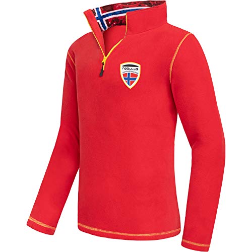 Nebulus Herren Pullover NARDY, Warmer Fleecepullover, Pulli aus Fleece mit Half Zip Reißverschluss, rot - 3XL von Nebulus