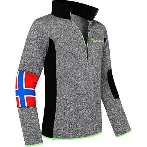 Nebulus Herren Pullover PAO, Warmer Fleecepullover, Pulli aus Fleece mit Half Zip Reißverschluss, Antra-grün - XL von Nebulus