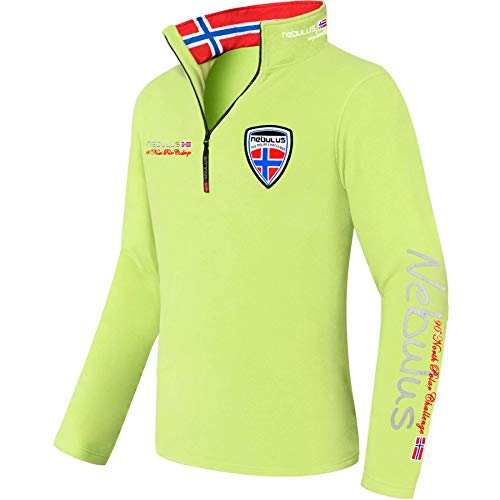 Nebulus Herren Pullover SKANDINAVIA, Warmer Fleecepullover, Pulli aus Fleece mit Half Zip Reißverschluss, Lime - L von Nebulus