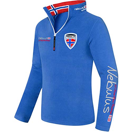 Nebulus Herren Pullover SKANDINAVIA, Warmer Fleecepullover, Pulli aus Fleece mit Half Zip Reißverschluss, Kobalt, Größe S von Nebulus
