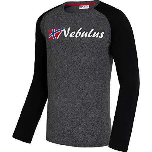 Nebulus Herren Longsleeve Cup, lässige Shirt, Rundhalsausschnitt, Antra meliert - L von Nebulus