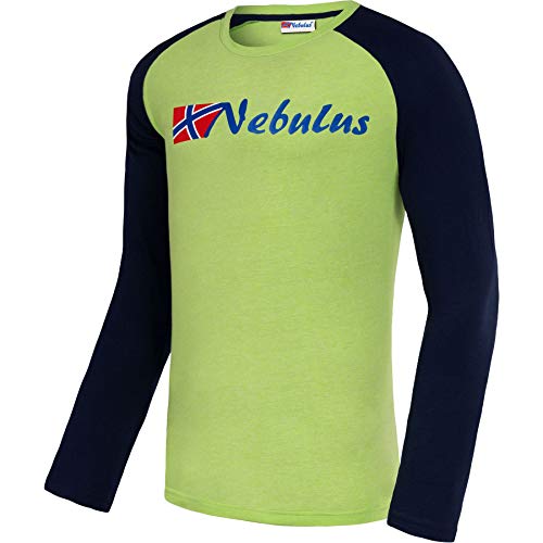 Nebulus Herren Longsleeve Cup, lässige Shirt, Rundhalsausschnitt, Lime meliert - - M von Nebulus