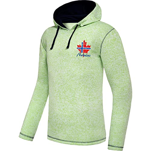 Nebulus Herren Fleecehoody Jake, stylischer Pullover, Kapuze mit Kordelzug, Lime-Navy - 3XL von Nebulus