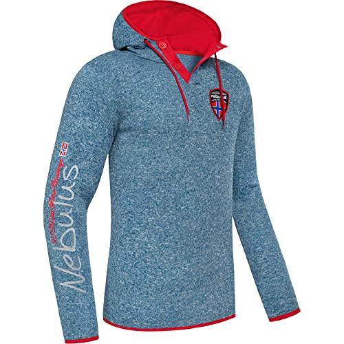 Nebulus Herren Fleecehoody Stitch, Warmer Hoody, Kapuzenpullover, Blue net - L von Nebulus