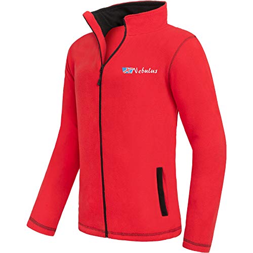 Nebulus Herren Fleecejacke Baltic, warme Fleece Jacke, mit langem Full-Zip Reißverschluss, rot - XXL von Nebulus