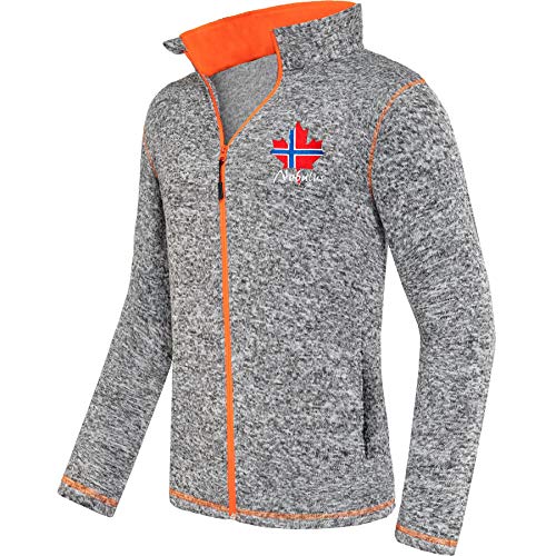 Nebulus Herren Fleecejacke Chios, warme Fleece Jacke, mit langem Full-Zip Reißverschluss, Antra-orange - L von Nebulus