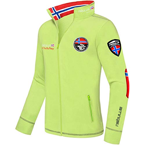 Nebulus Herren Fleecejacke Explore, warme Fleece Jacke, mit langem Full-Zip Reißverschluss, Lime - L von Nebulus